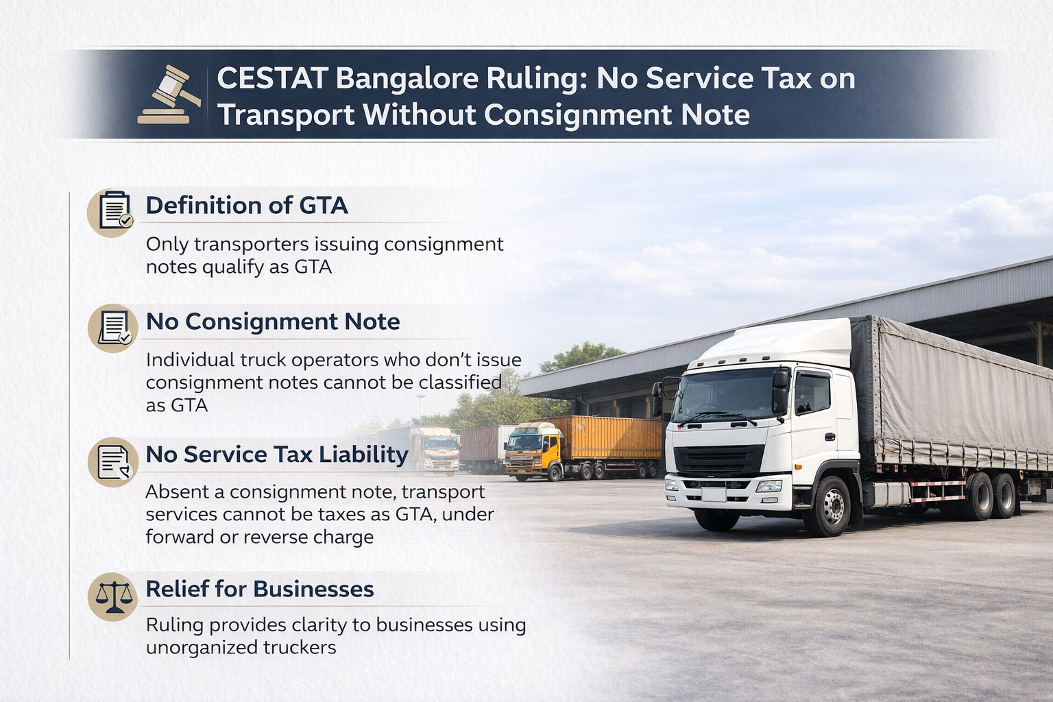No Service Tax Without Consignment Note in GTA